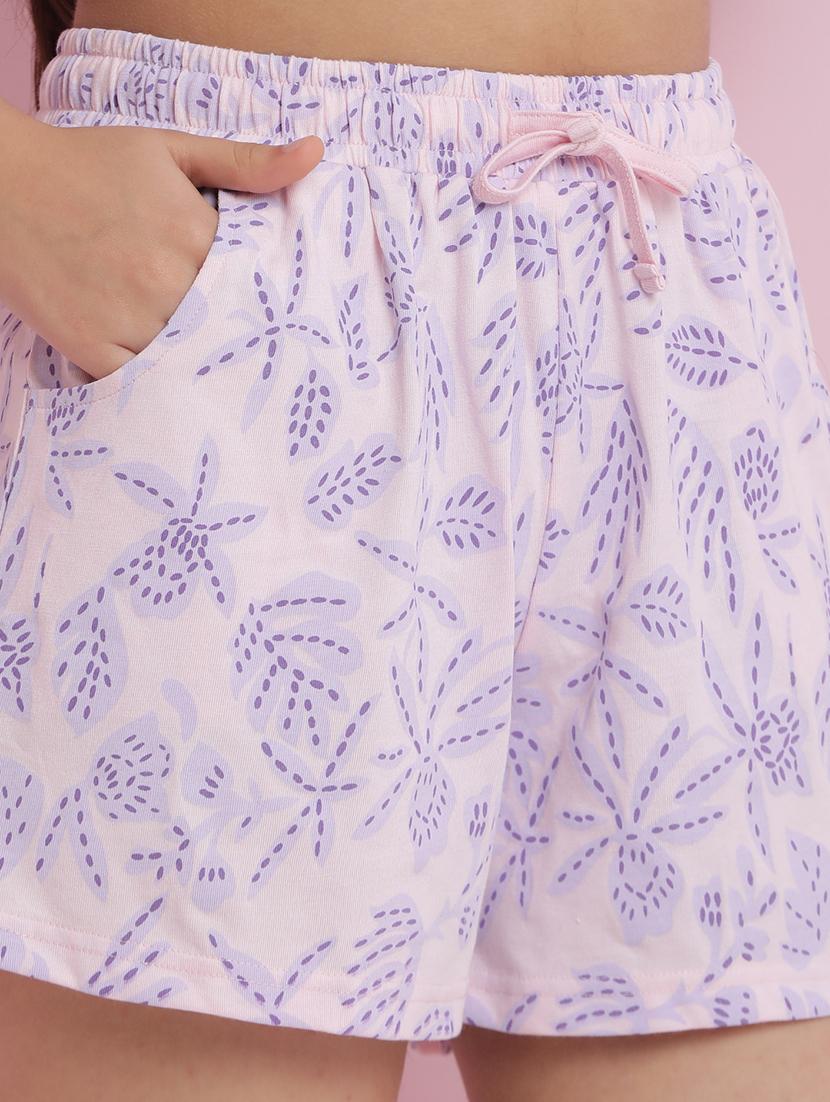 pink cotton shorts set nightwear - 21925734 - Standard Image - 4