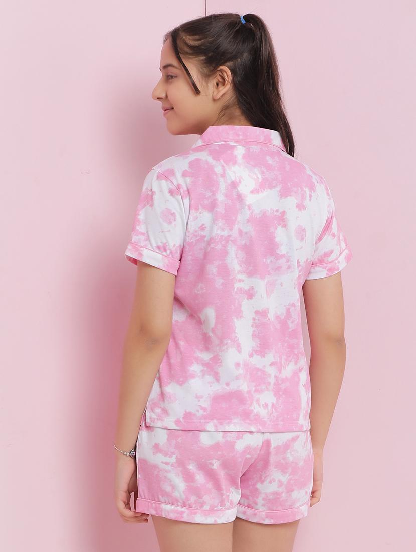 girls tie & dye nightwear shorts set - 21925737 - Standard Image - 4