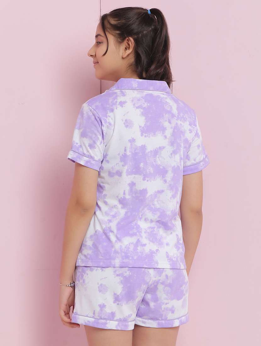 girls tie & dye nightwear shorts set - 21925738 -  Standard Image - 4