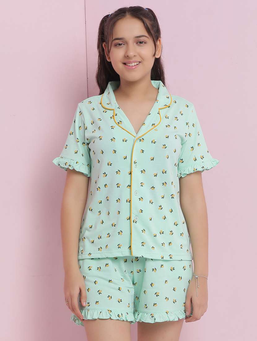 girls printed nightwear shorts set - 21925739 -  Standard Image - 1