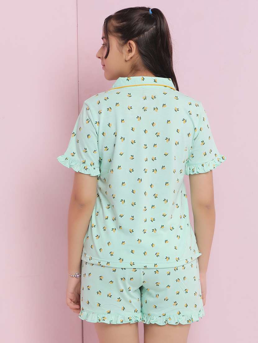 girls printed nightwear shorts set - 21925739 -  Standard Image - 4
