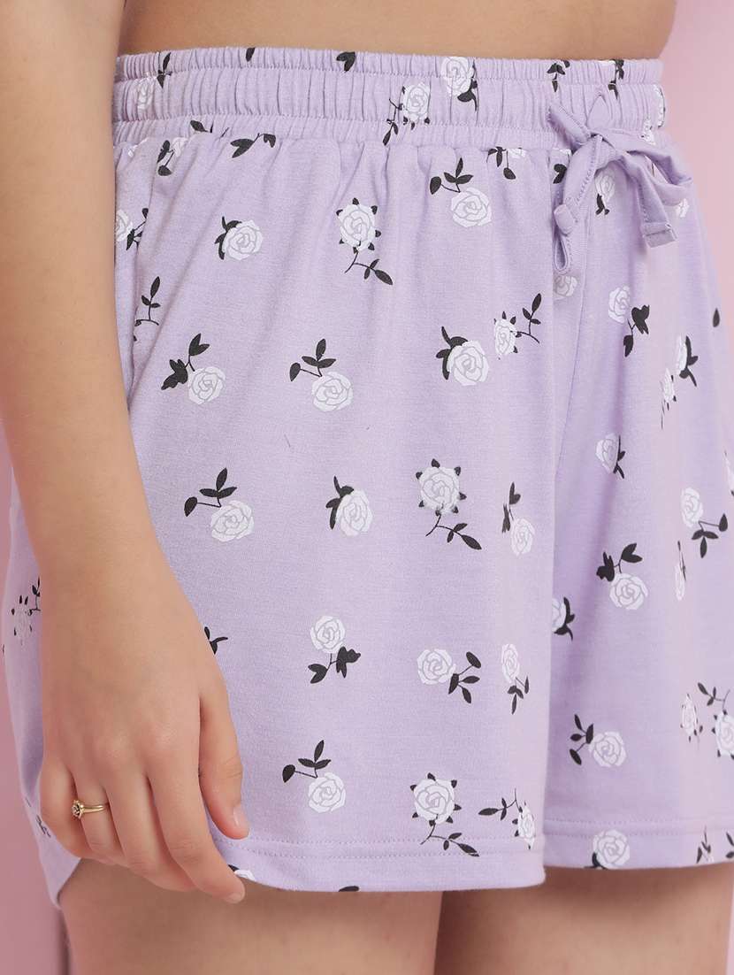 girls floral printed nightwear shorts set - 21925741 -  Standard Image - 4
