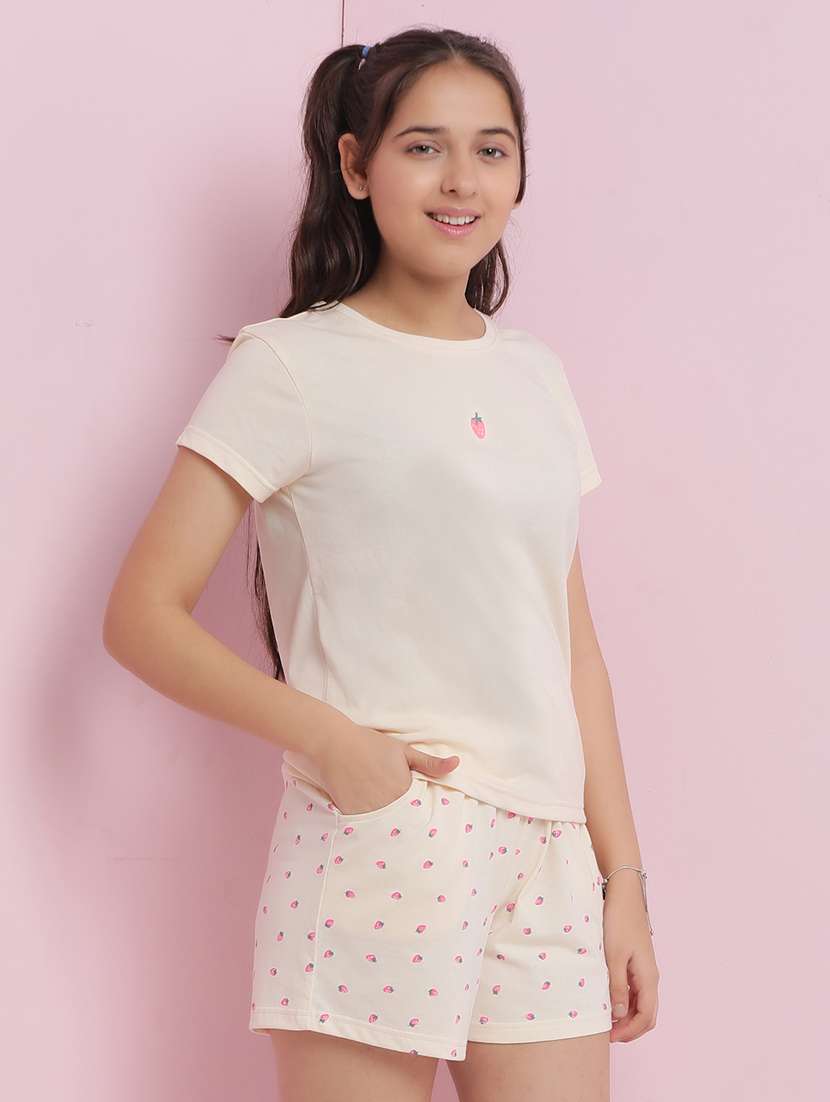 girls printed nightwear shorts set - 21925749 -  Standard Image - 1