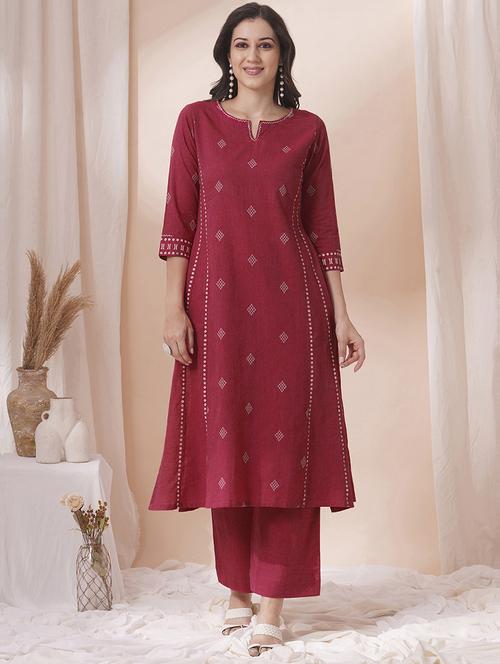 women three quarter sleeve a-line kurta - 21925753 -  Standard Image - 0
