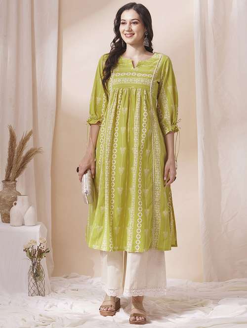 women three quarter sleeve a-line kurta - 21925774 -  Standard Image - 0