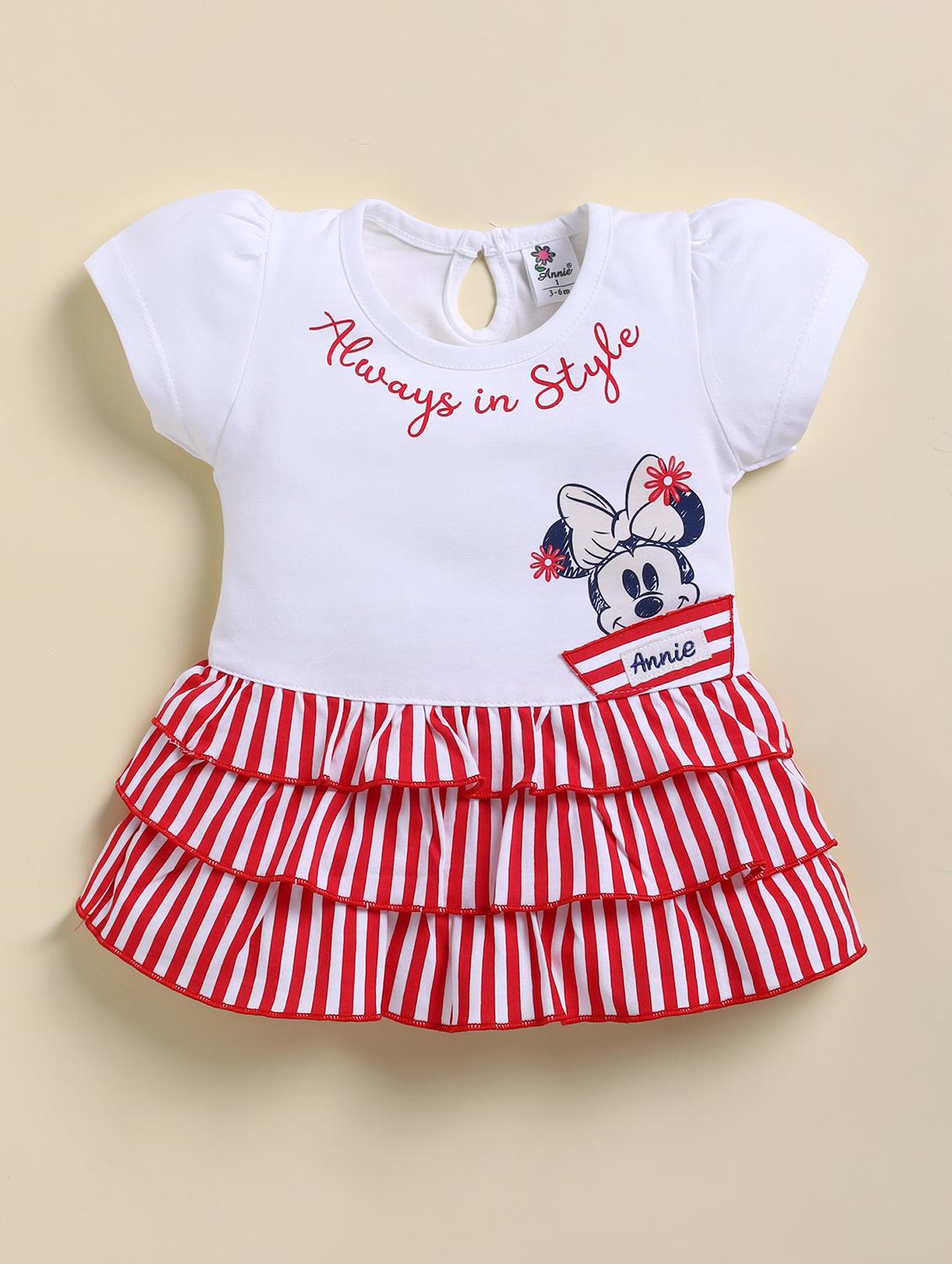 girls printed round neck frock with bloomer - 21925805 - Standard Image - 1