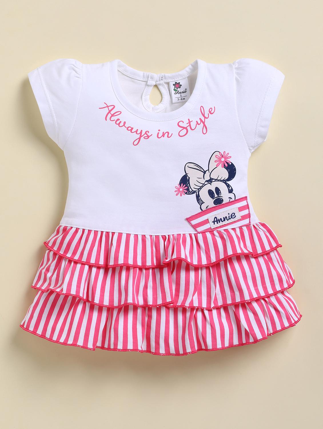 girls printed round neck frock with bloomer - 21925806 - Standard Image - 1