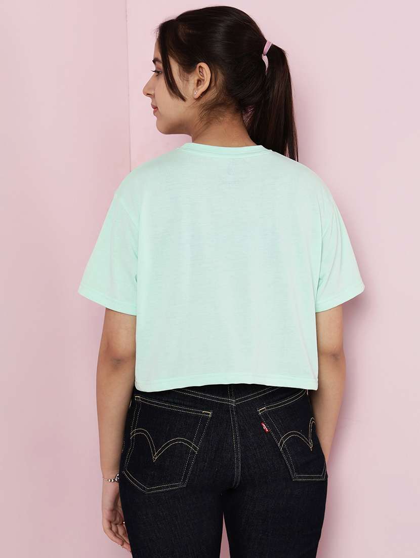 girls printed short sleeve crop tee - 21925815 -  Standard Image - 4