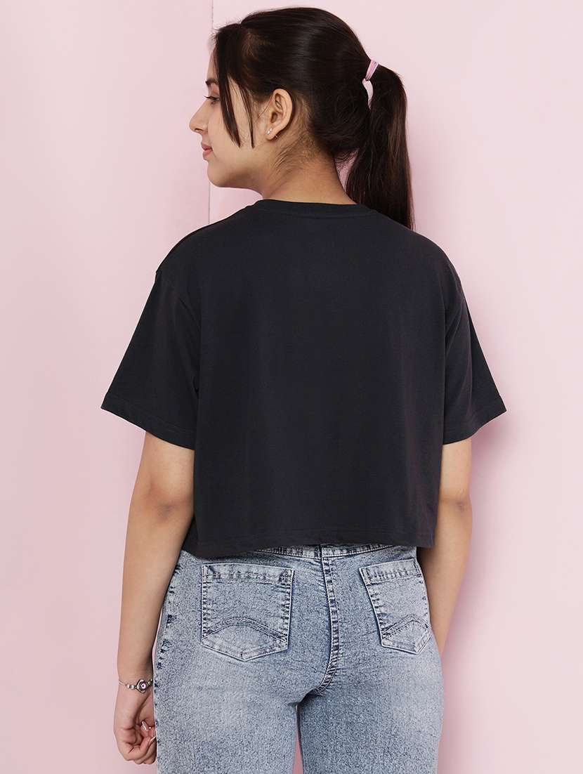 girls printed short sleeve crop tee - 21925819 -  Standard Image - 4