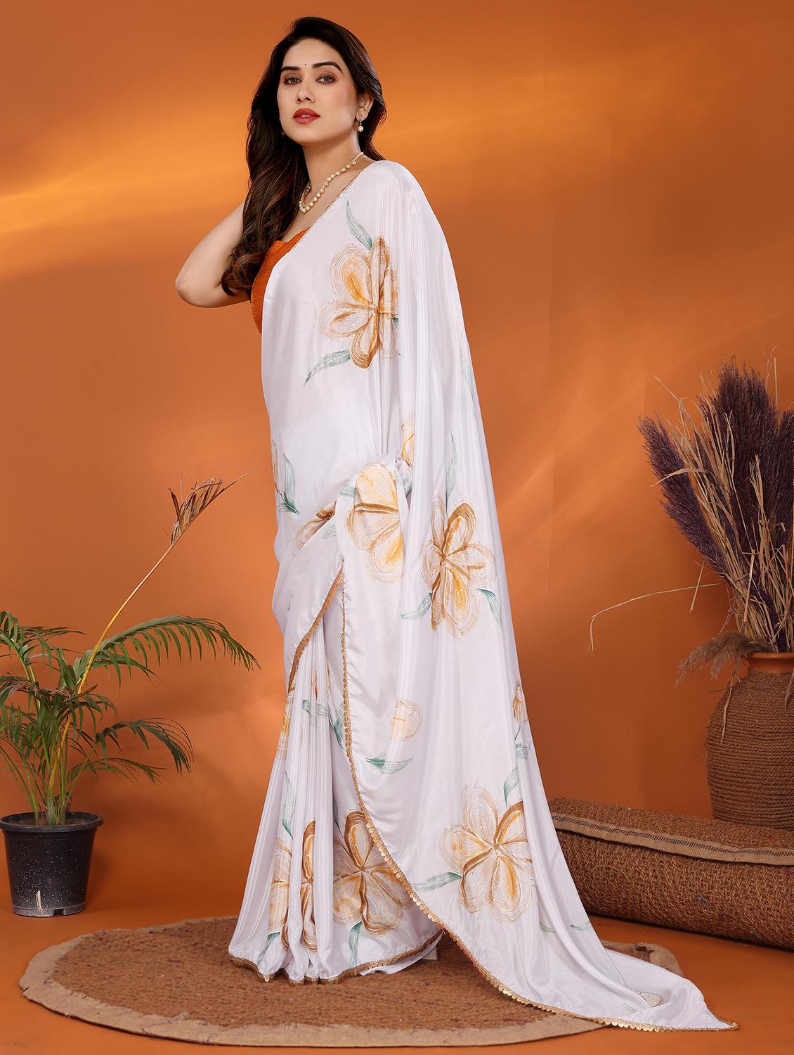 women printed casual wear saree with blouse - 21925866 - Standard Image - 1