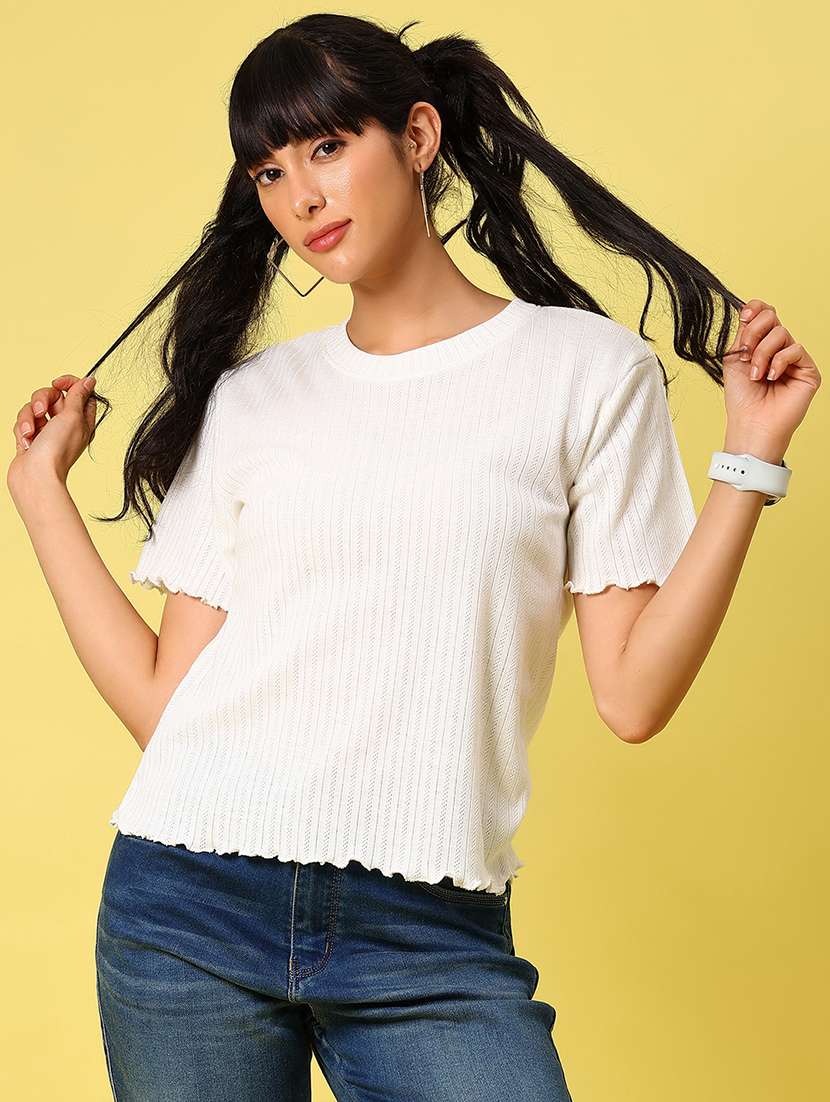 women solid short sleeve regular fit t-shirt - 21925894 -  Standard Image - 1