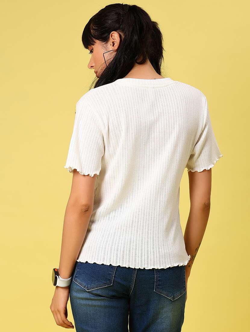 women solid short sleeve regular fit t-shirt - 21925894 -  Standard Image - 4