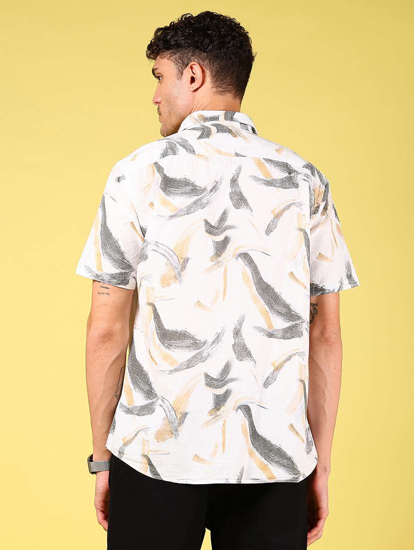 men printed short sleeve regular fit casual shirt - 21925898 -  Standard Image - 4