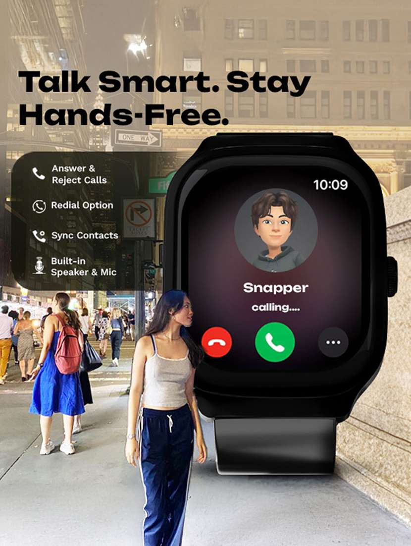 snapup fusion bluetooth calling smart watch (electric black) - 21925900 -  Standard Image - 1