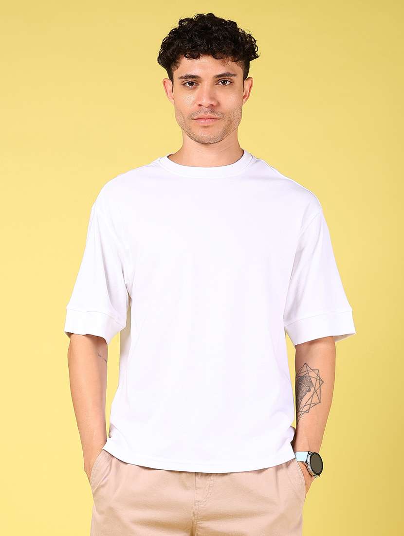 men solid short sleeve oversized t-shirt - 21925906 - Standard Image - 1