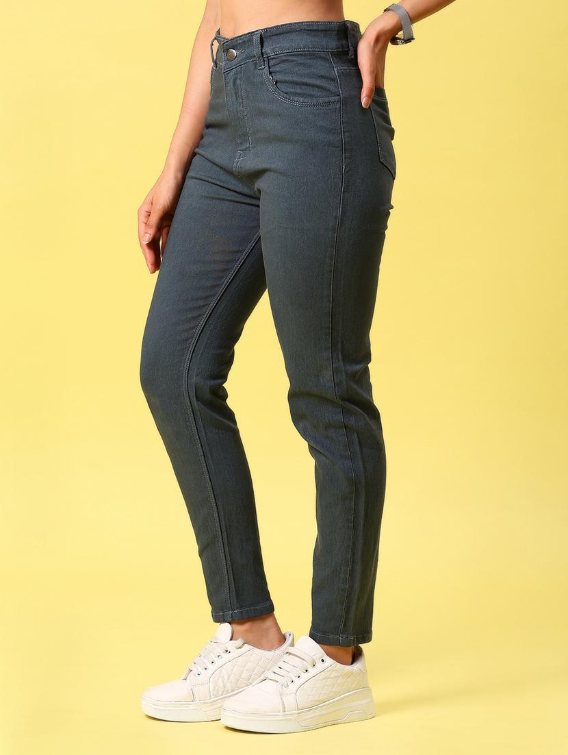 women solid high rise slim fit jean - 21925911 - Standard Image - 1