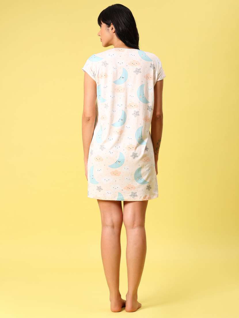 women printed short sleeve sleepshirt - 21925970 -  Standard Image - 4