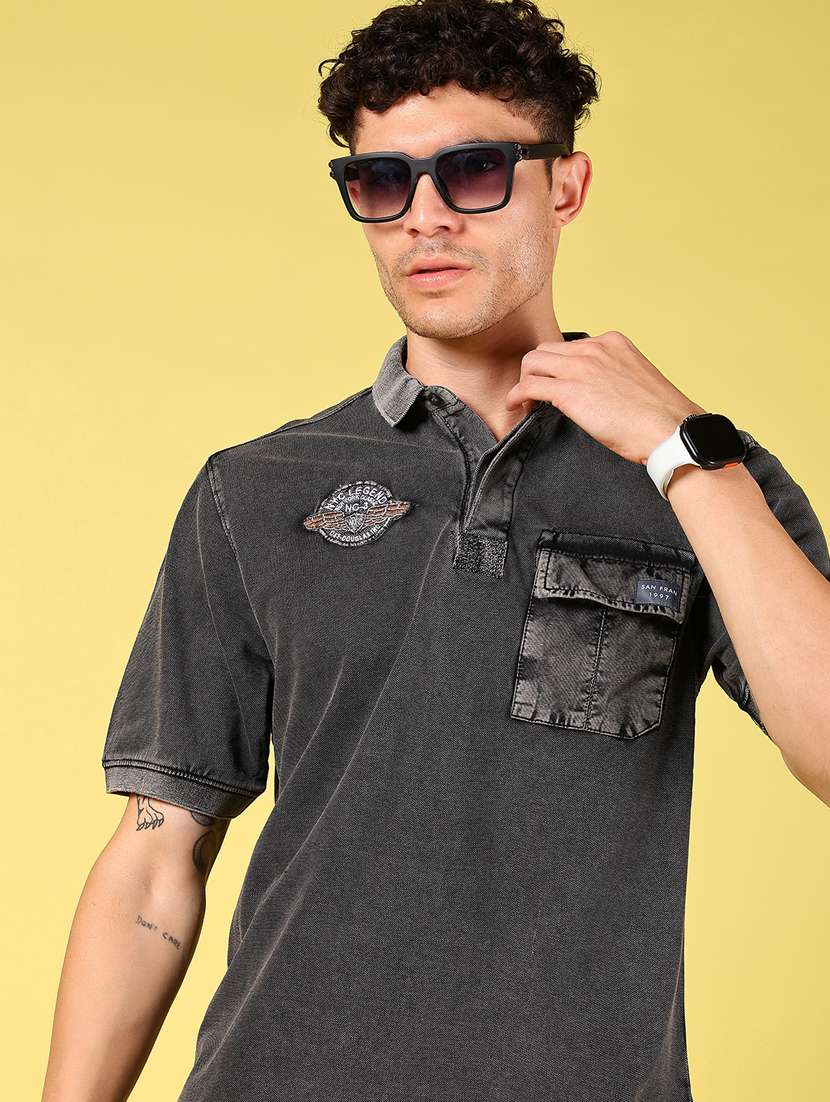 men solid short sleeve regular fit polo t-shirt - 21925998 -  Standard Image - 1