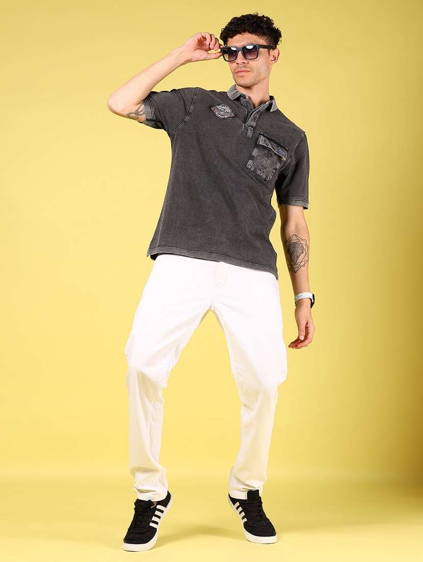 men solid short sleeve regular fit polo t-shirt - 21925998 -  Standard Image - 4