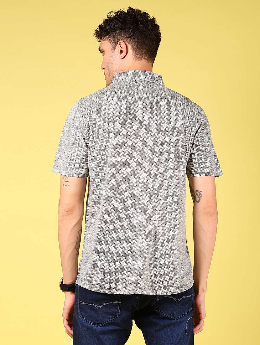 men printed short sleeve regular fit casual shirt - 21926021 - Standard Image - 4