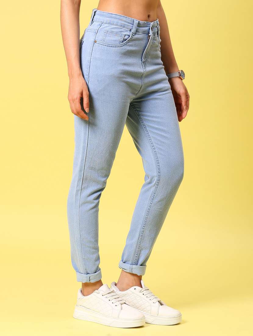 women solid high rise slim fit jean - 21926026 - Standard Image - 1