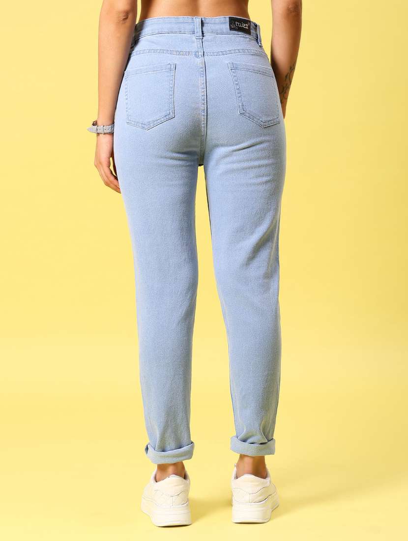 women solid high rise slim fit jean - 21926026 - Standard Image - 4