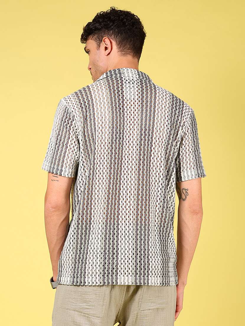 men self design short sleeve regular fit casual shirt - 21926083 -  Standard Image - 4