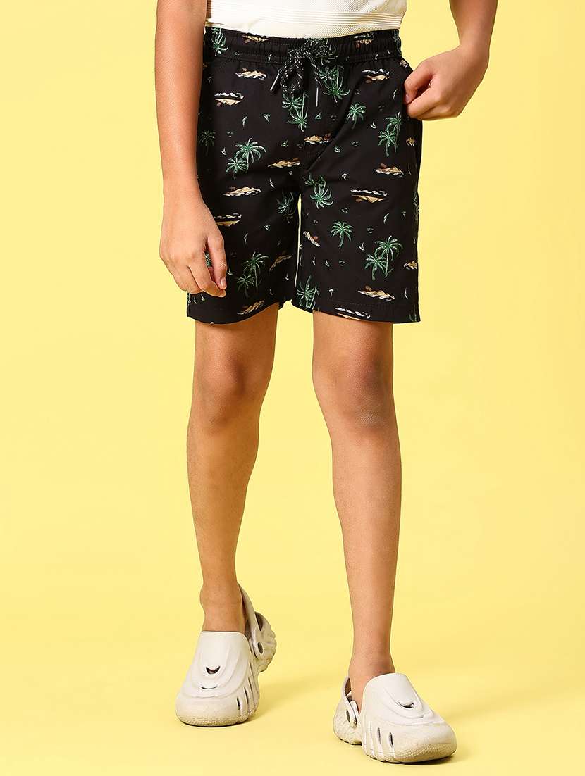 black cotton shorts & three fourth - 21926130 - Standard Image - 1