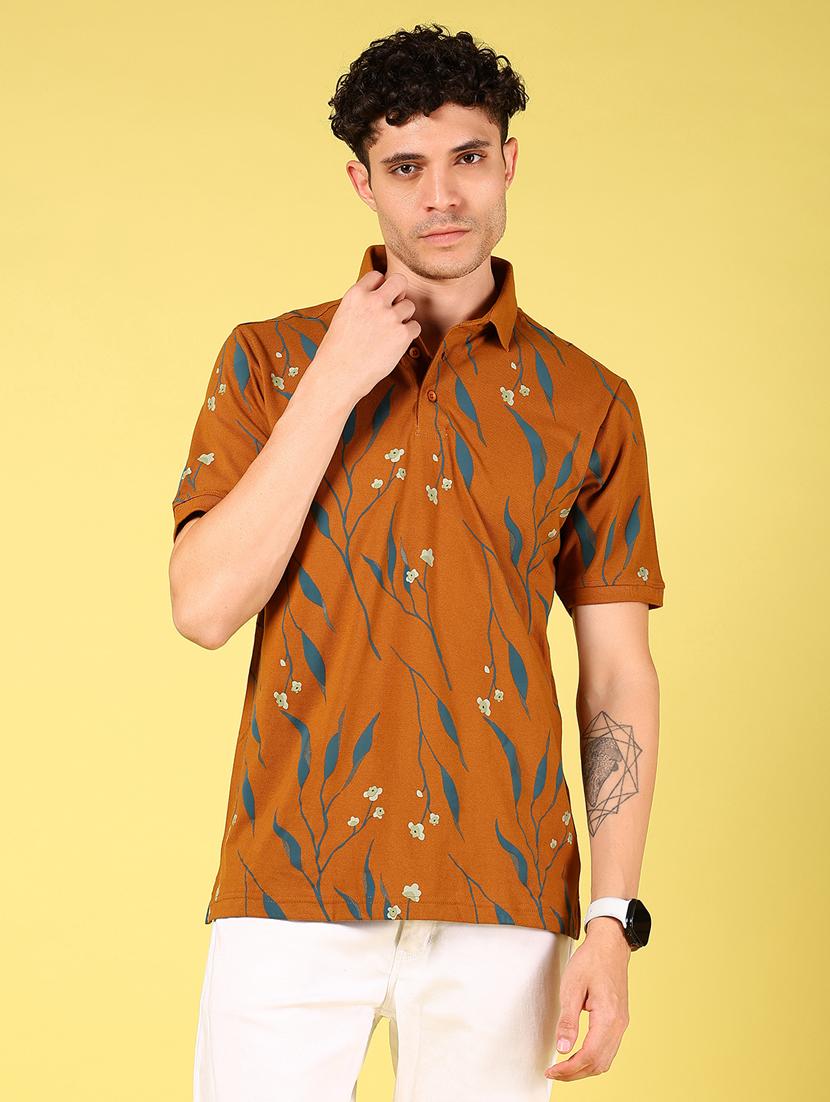 women printed short sleeve polo t-shirt - 21926187 - Standard Image - 1