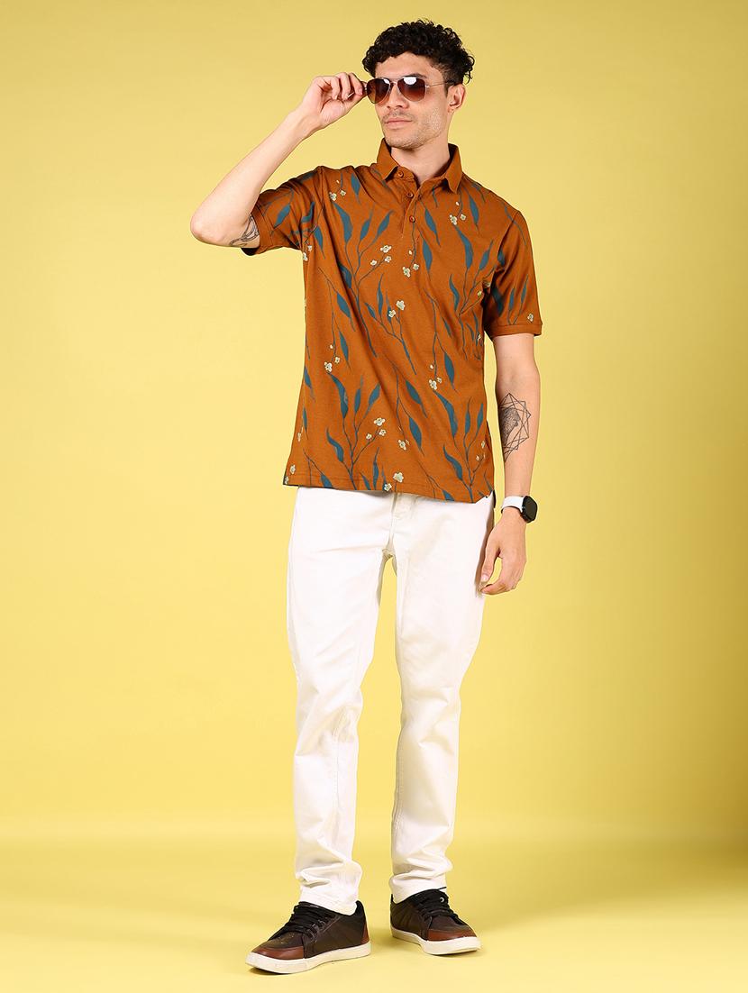 women printed short sleeve polo t-shirt - 21926187 - Standard Image - 4