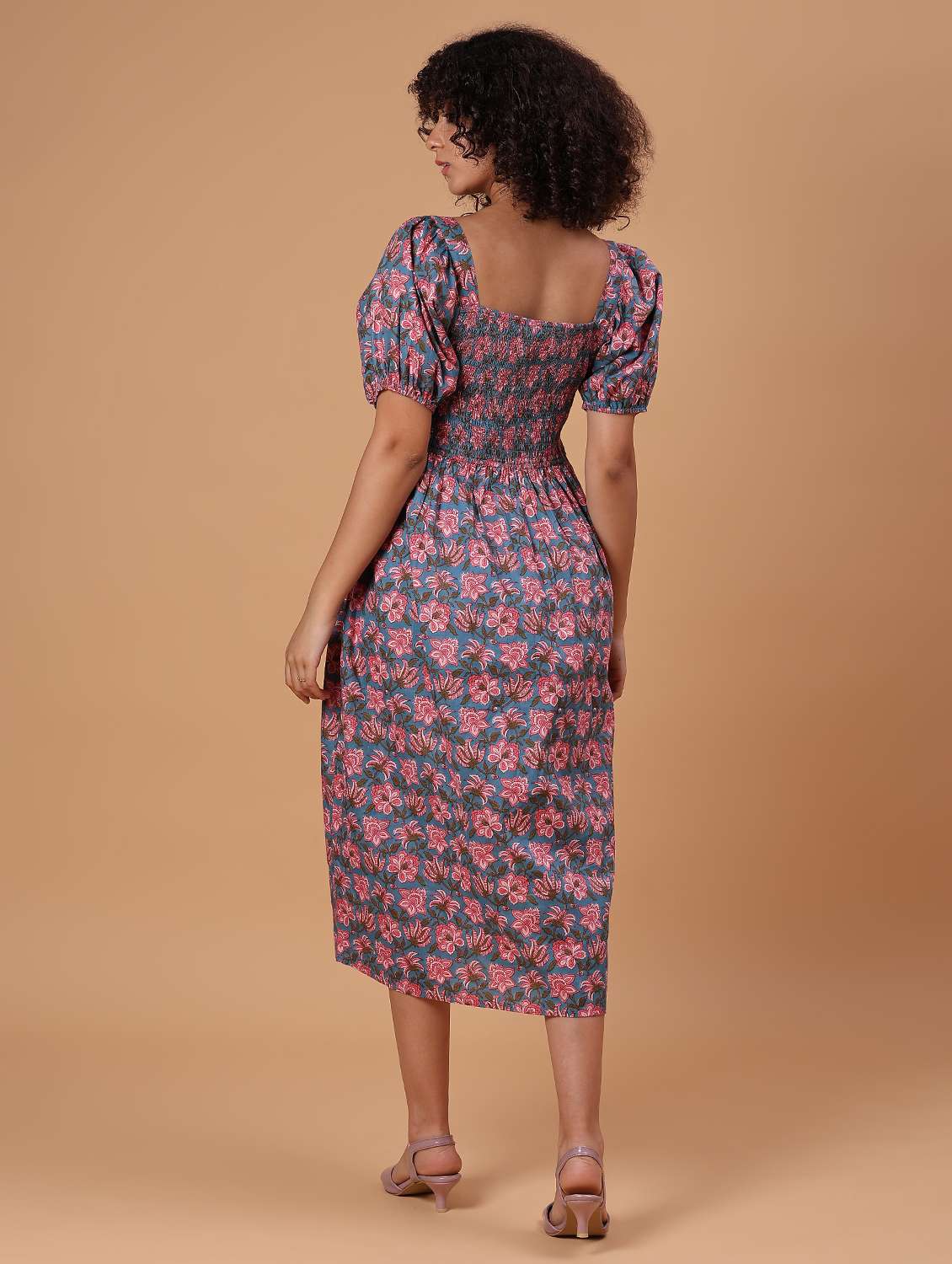 Women Floral Print Puff Sleeve Fit & Flare Dress - 21926218 -  Standard Image - 4