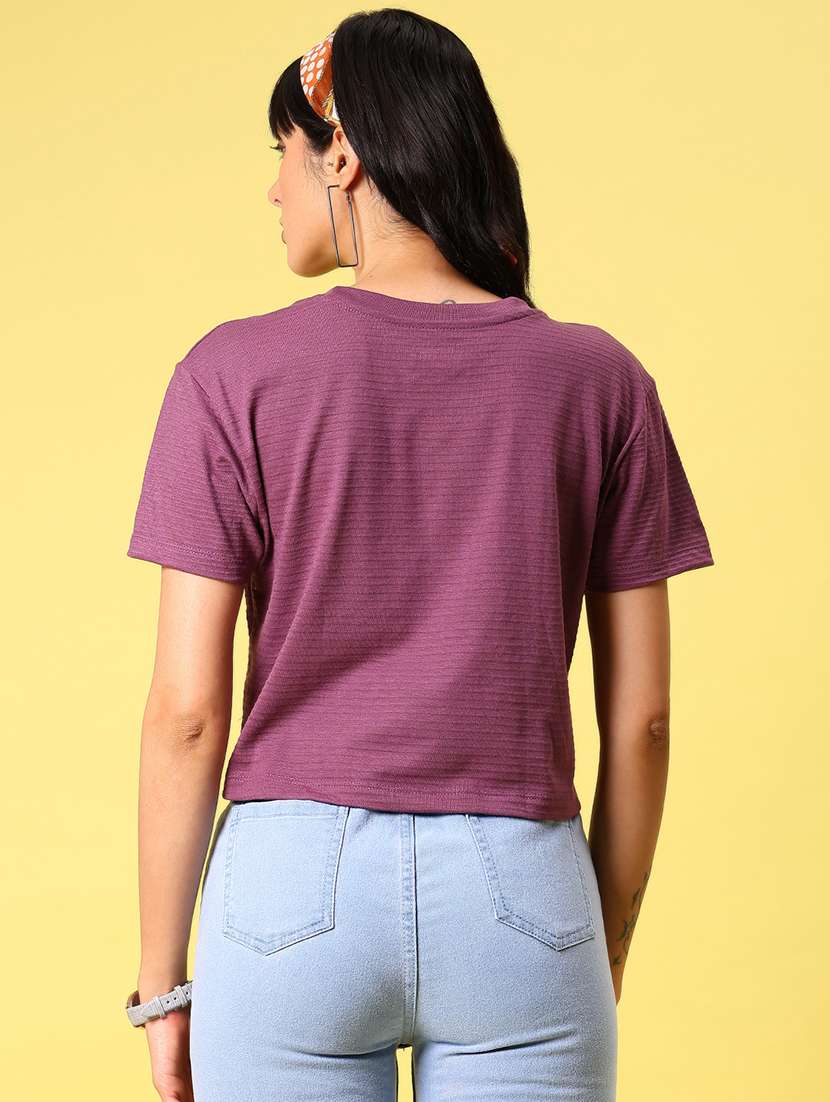 women solid short sleeve regular top - 21926224 - Standard Image - 4