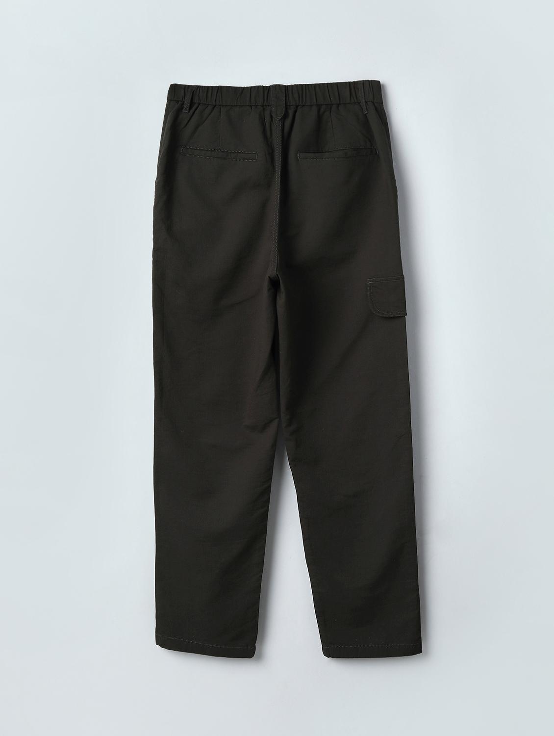 olive yarn dyed striper casual trousers - 21926229 - Standard Image - 9