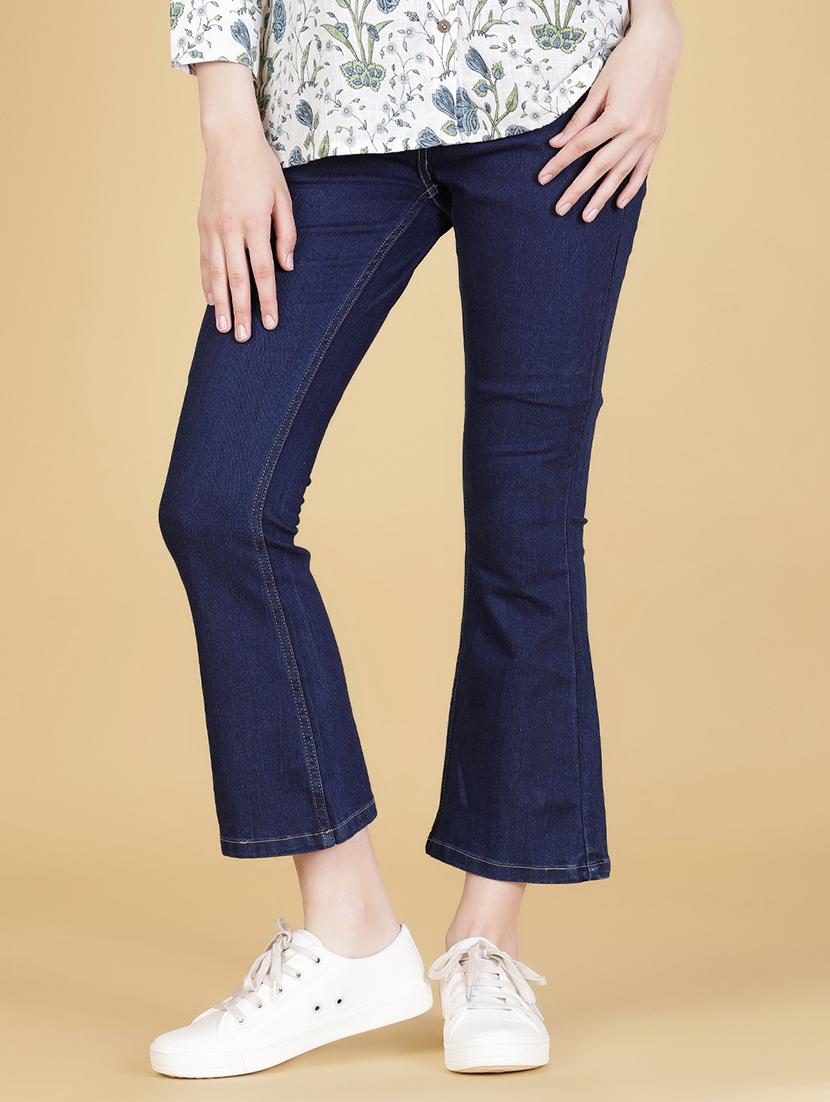 women solid mid rise bootcut jean - 21926230 - Standard Image - 1