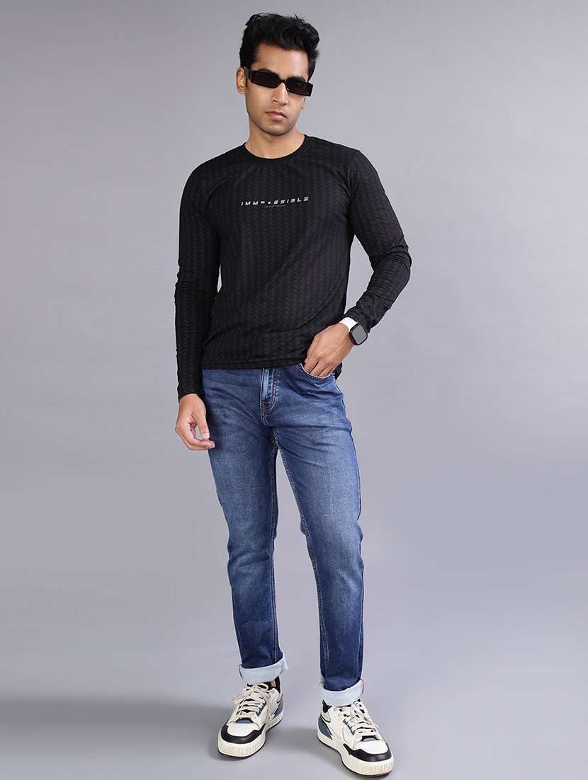men printed long sleeve regular fit t-shirt - 21926503 - Standard Image - 4