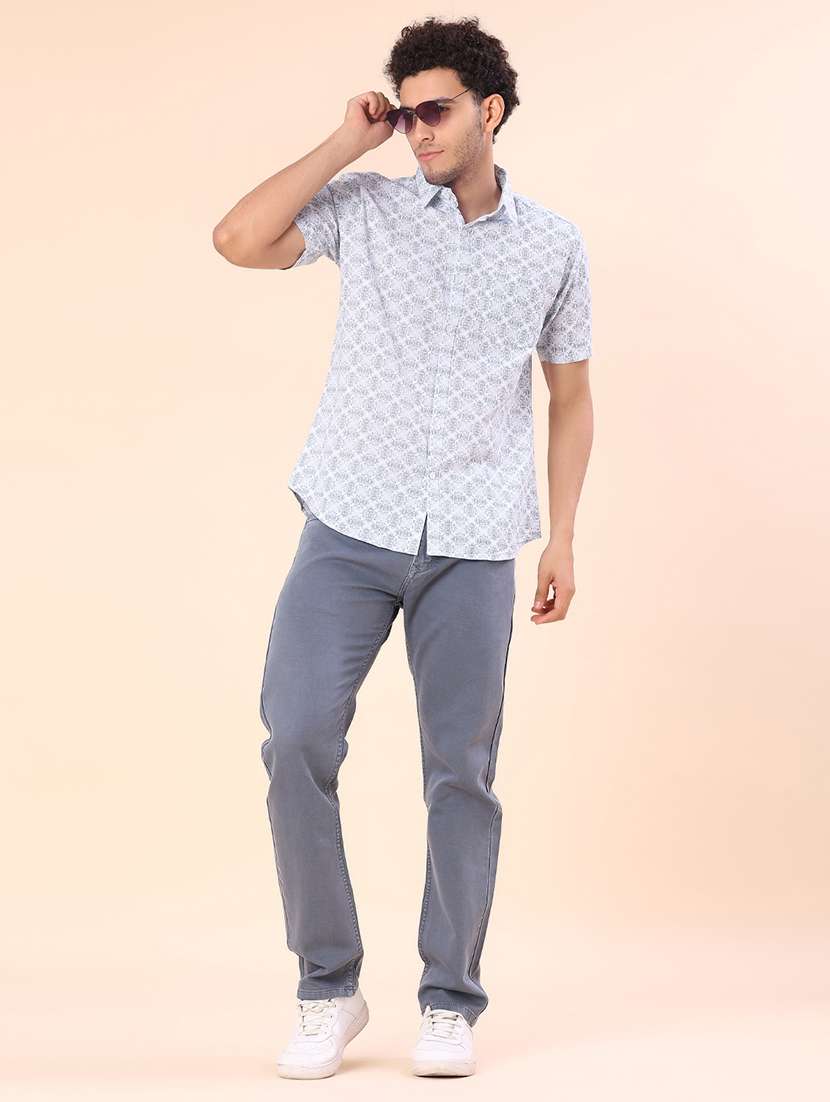 men printed short sleeve regular fit casual shirt - 21926565 -  Standard Image - 4