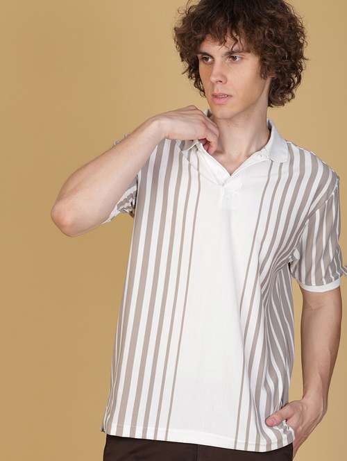men striped short sleeve regular fit polo t-shirt - 21926569 - Standard Image - 0