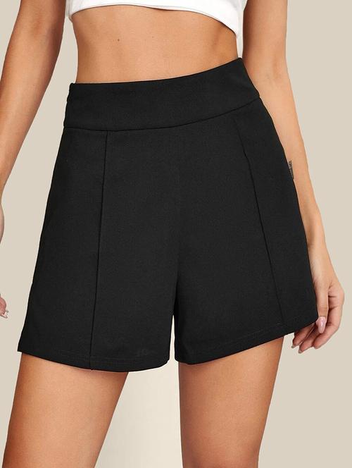 women solid high rise short - 21926658 -  Standard Image - 0