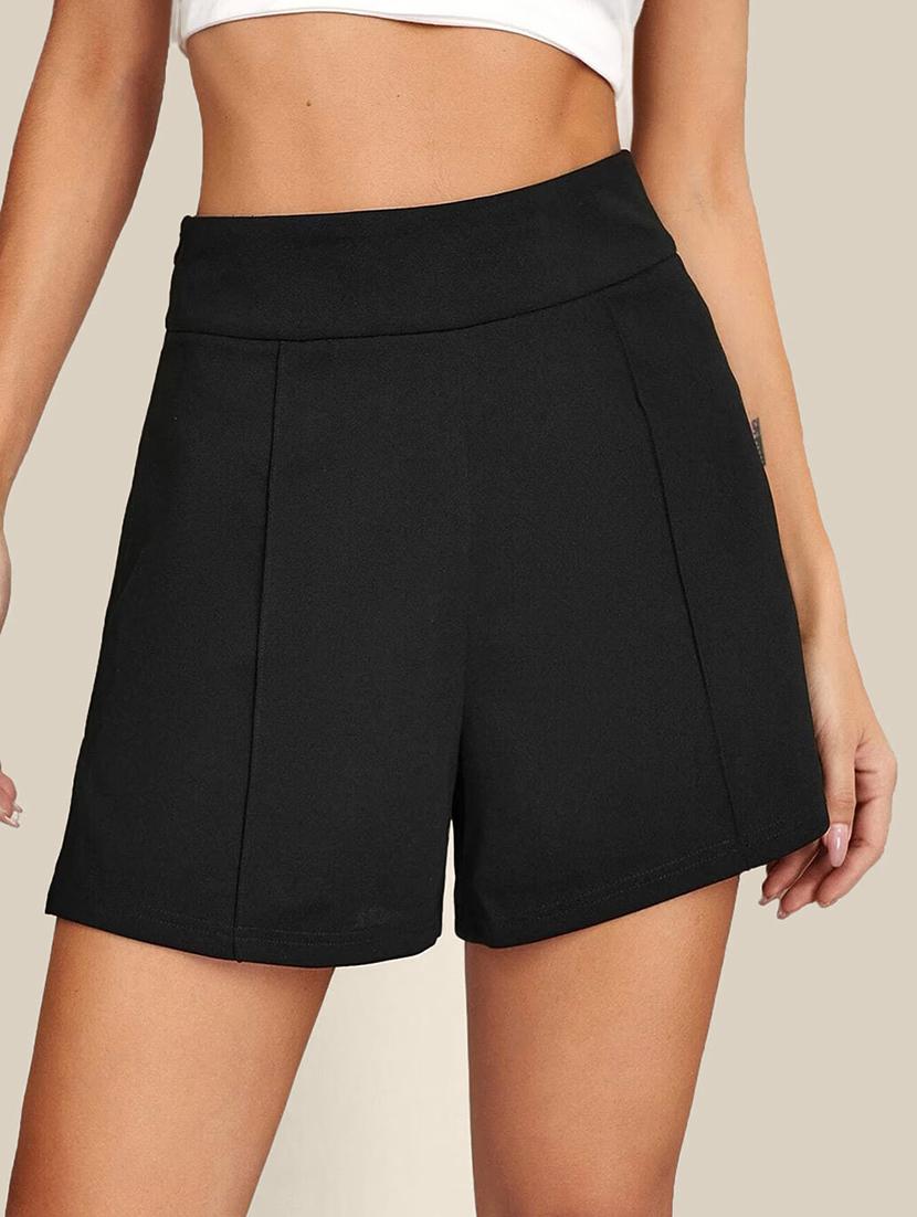 women solid high rise short - 21926658 -  Zoom Image - 0