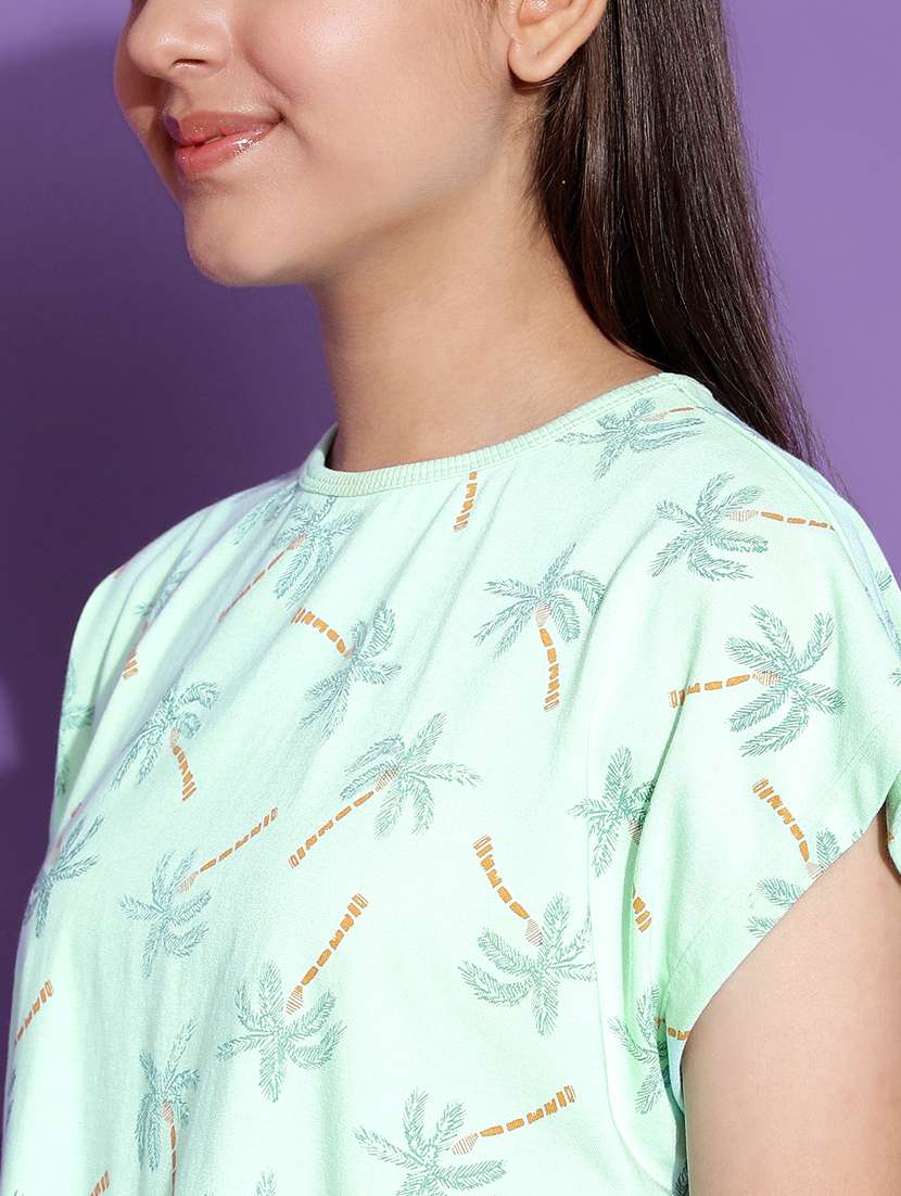 girls printed round neck shorts set nightwear - 21926714 -  Standard Image - 4