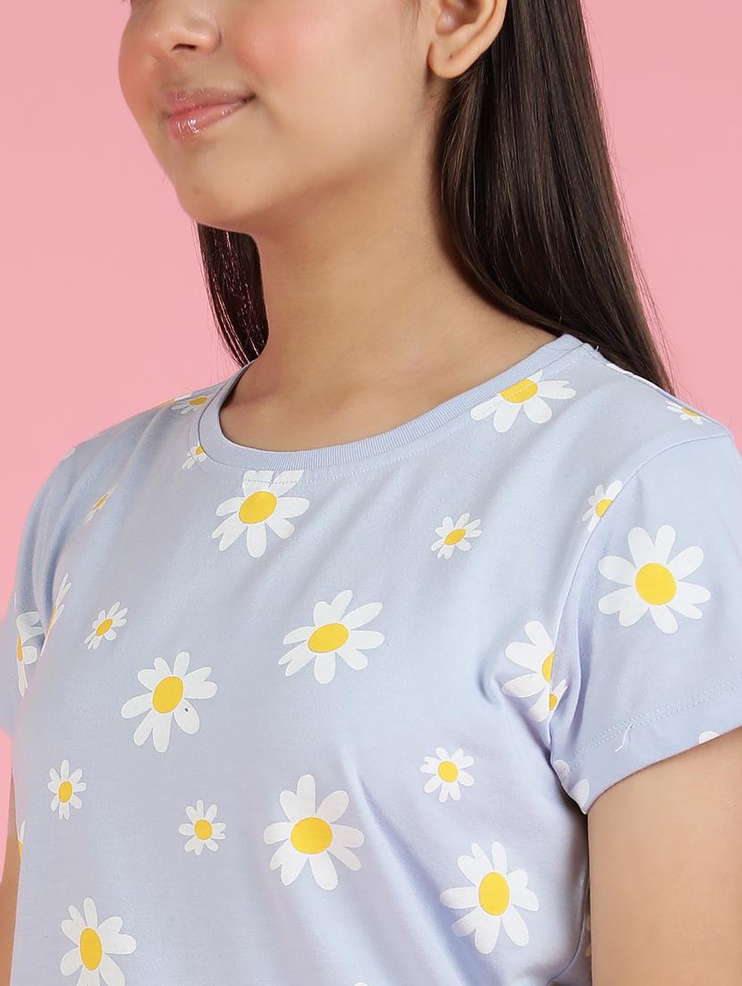 girls printed round neck shorts set nightwear - 21926720 - Standard Image - 4