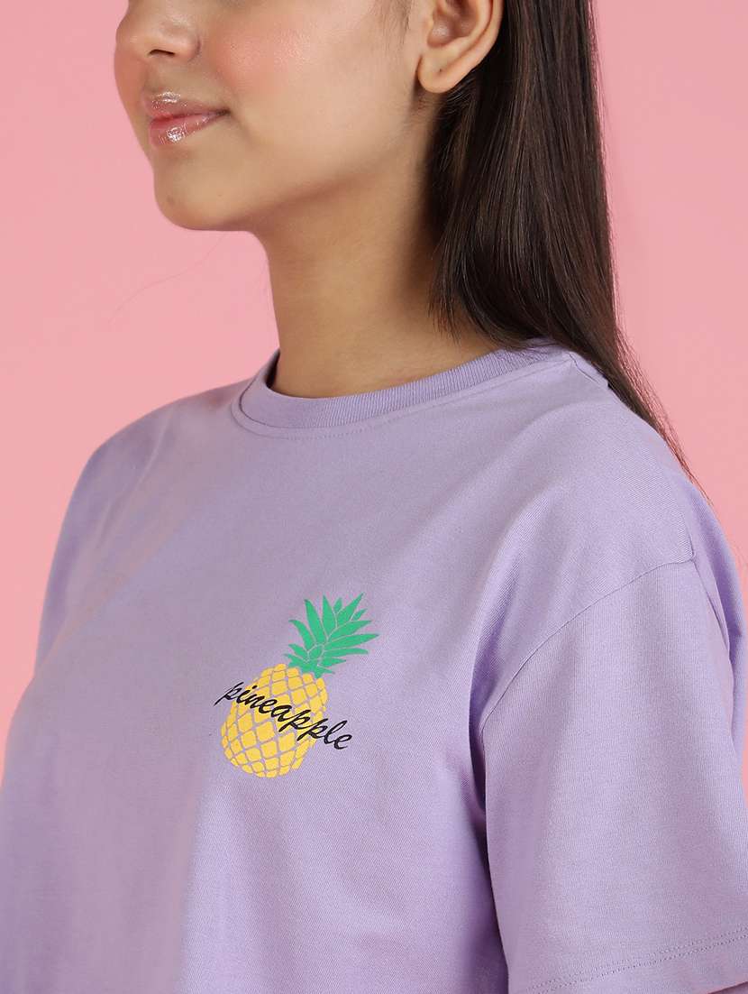 girls printed round neck shorts set nightwear - 21926725 -  Standard Image - 4