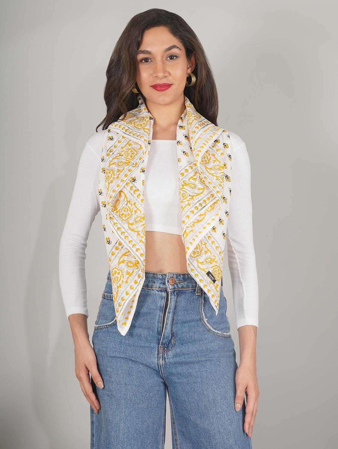 women white floral printed scarf - 21926809 -  Zoom Image - 0