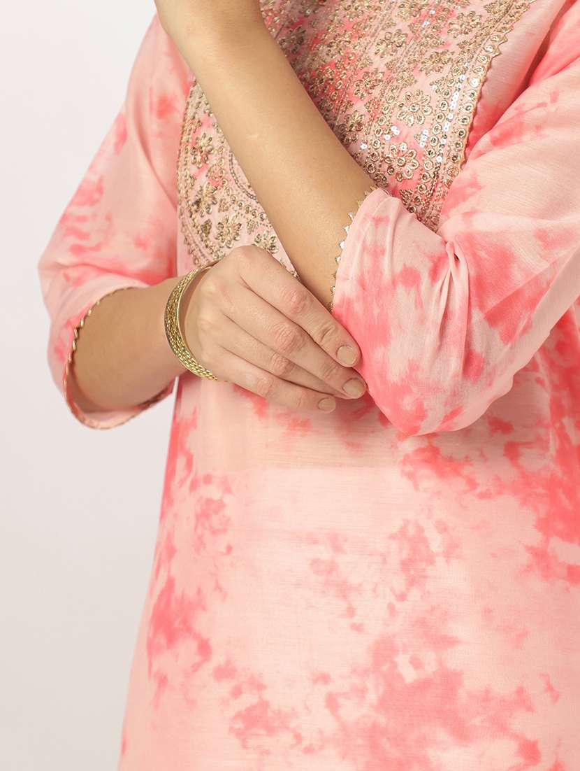 women three quarter sleeve kurta pant set - 21926816 - Standard Image - 6