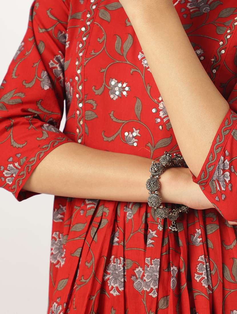 women three quarter sleeve kurta pant set - 21926826 -  Standard Image - 6