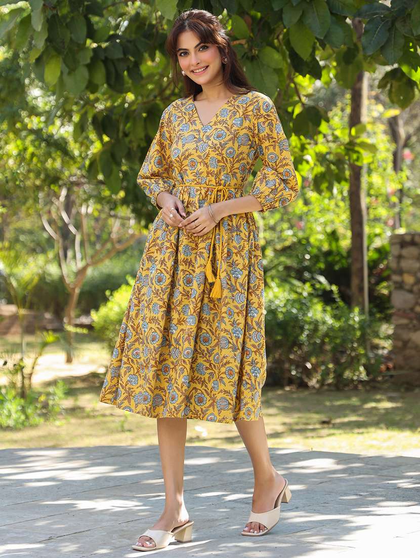 women floral printed fit & flared dress - 21926845 -  Standard Image - 1
