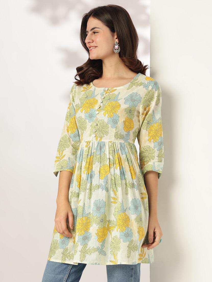 women floral printed flared kurti - 21926850 - Standard Image - 4