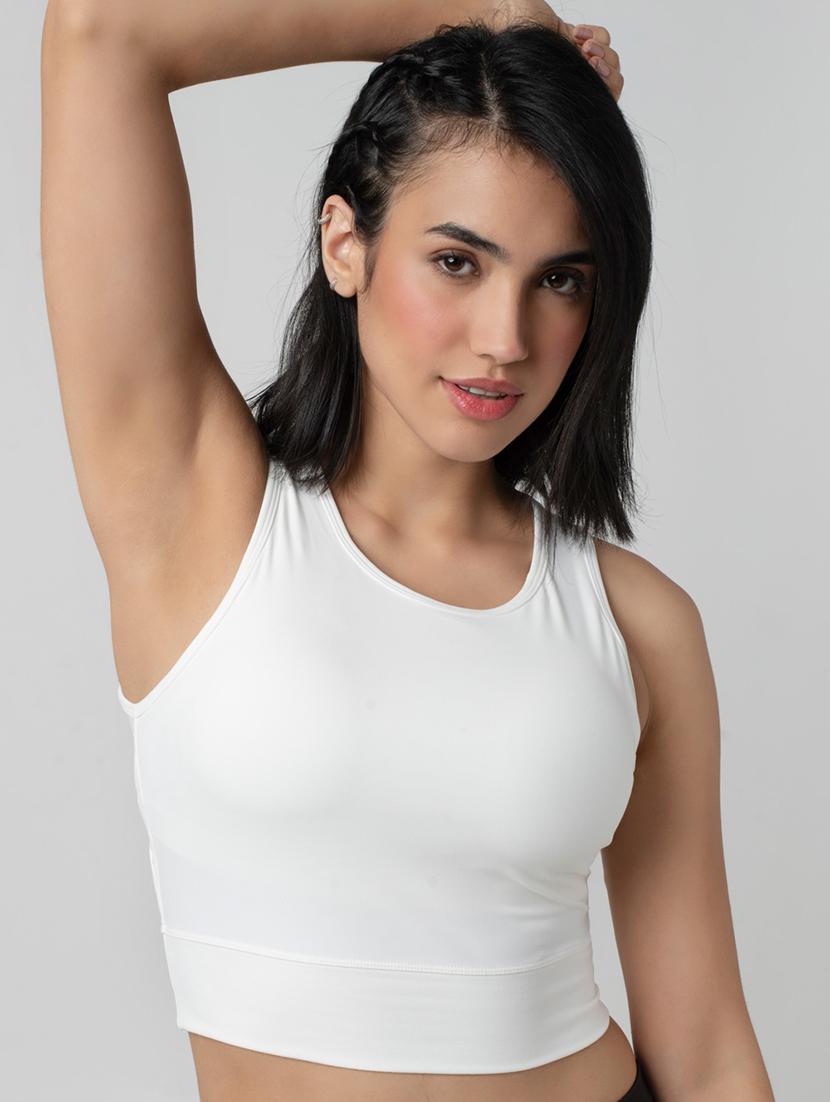 women solid lightly padded sports bra - 21926867 -  Standard Image - 1