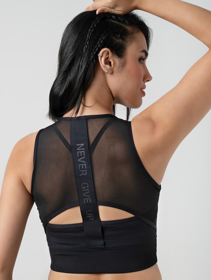 women solid lightly padded sports bra - 21926868 - Standard Image - 4