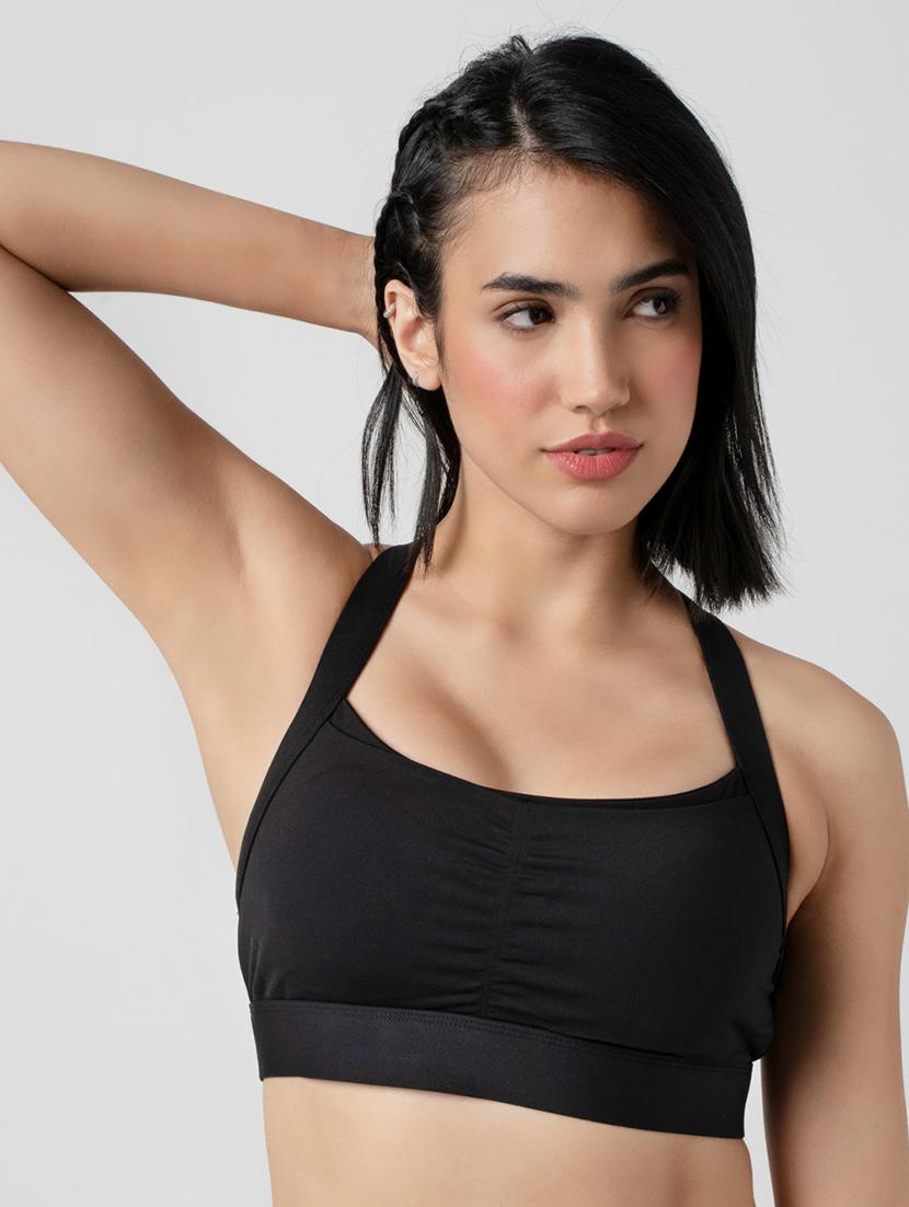women solid lightly padded sports bra - 21926870 -  Zoom Image - 0